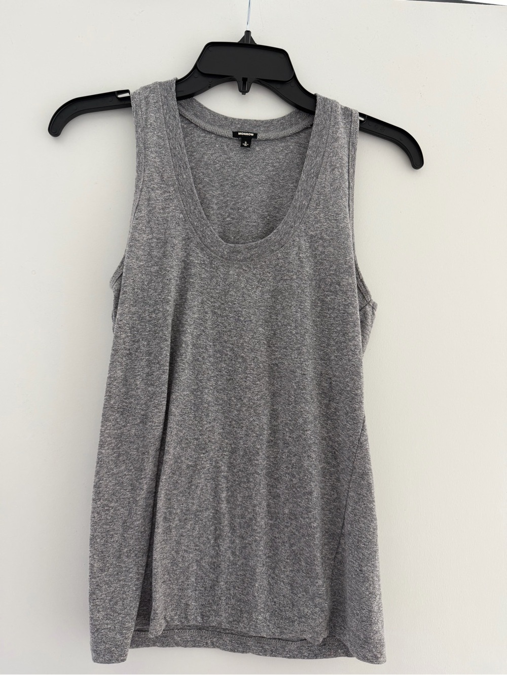 Monrow Heather Grey Scoop Neck Tank